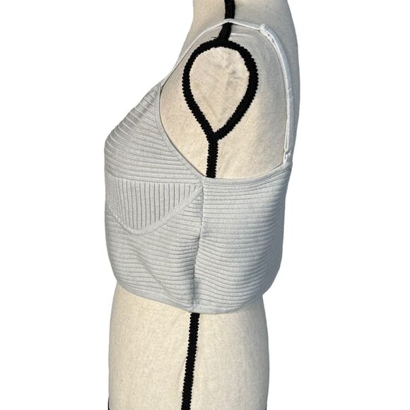 Aerie X-Large Cropped Ribbed Tank Top Adjustable Spaghetti Strap V-Neck Stretch - Picture 5 of 8